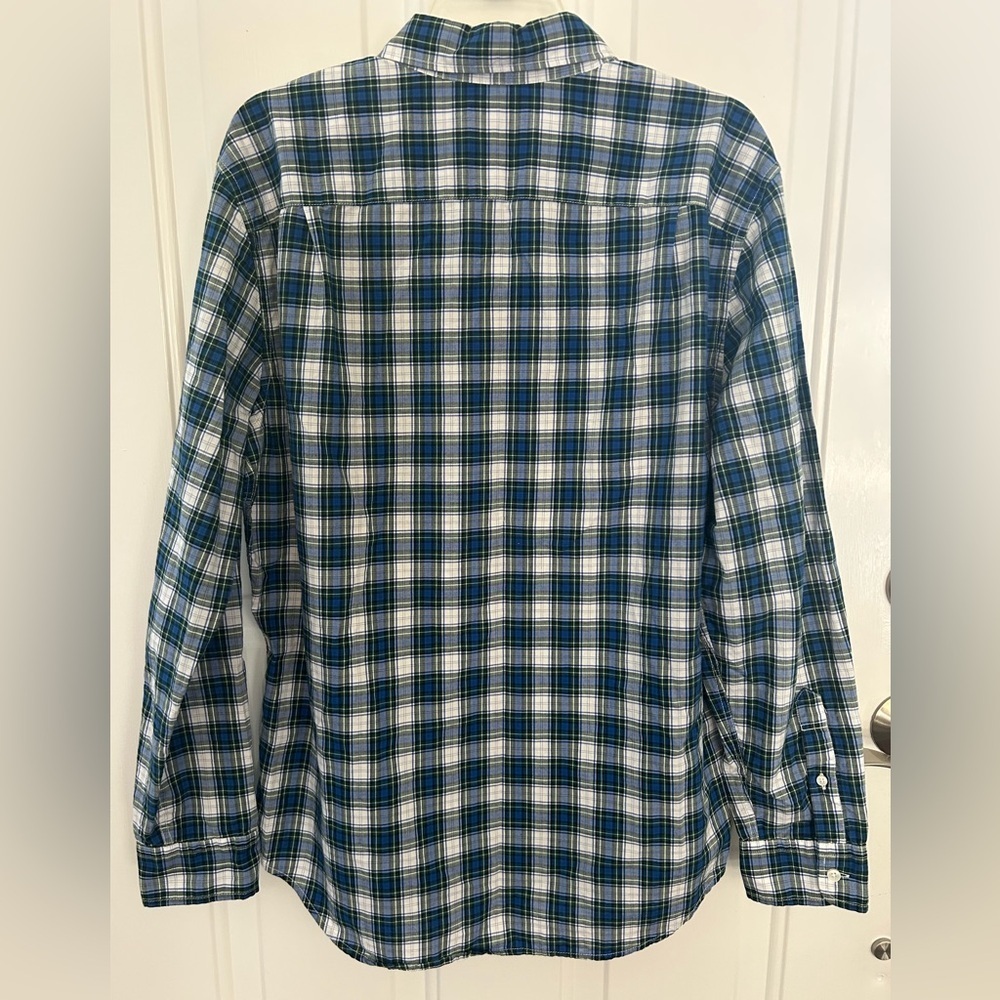 American Eagle Men's Blue and Green Plaid Button Down Shirt Size Large - Picture 6 of 8